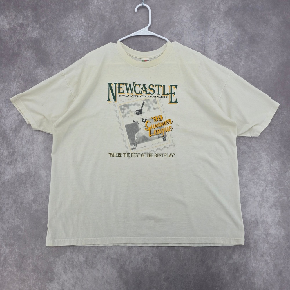 Vintage 90s Fruit of the Loom Newcastle Sports Complex 99 Summer League Tee XXL